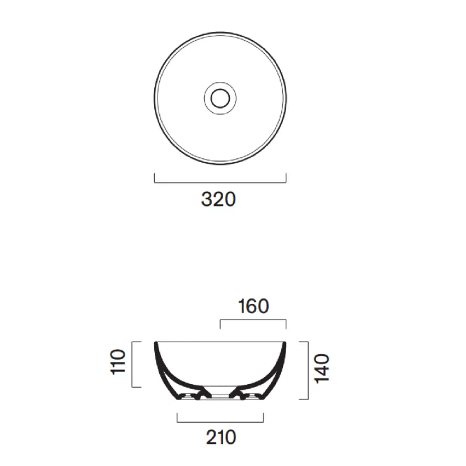 Hovedbilde Catalano Sfera Toppmontert Servant ø32 cm