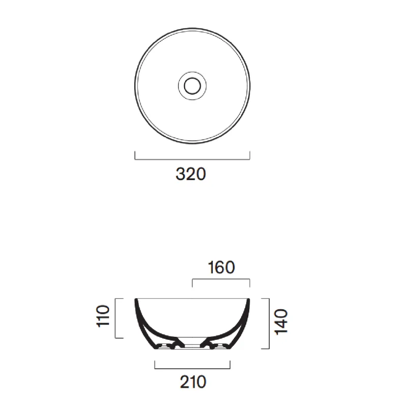Catalano Sfera Toppmontert Servant ø32 cm